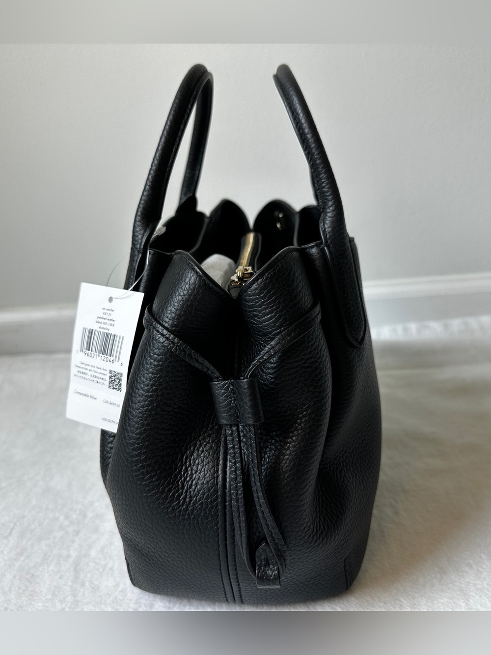 Kate Spade NWT Black Pebbled Leather Dumpling K8135 Small Satchel Original $379 - Picture 14 of 16